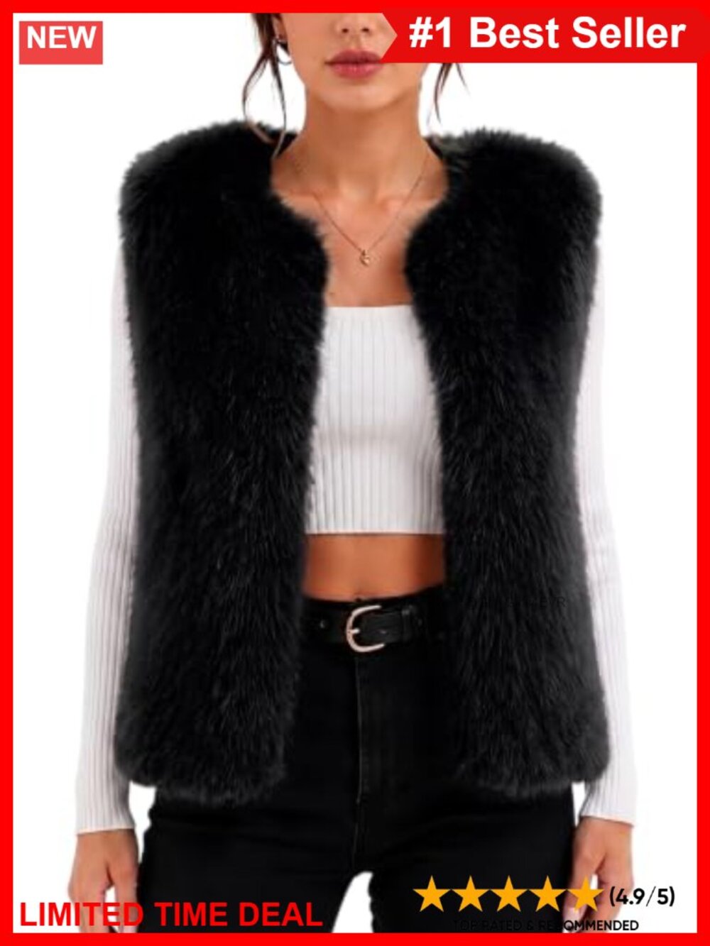 Luxury Faux Fur Vest Sleeveless Winter Layering